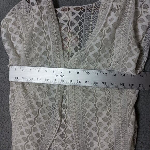 Becca Rebecca Virtue Swim Cover-Up Women XS-S Ivory Gold Tunic Top Lace Boho NWT - Picture 12 of 13